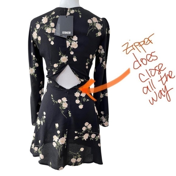 Reformation Floral Wrap Zircon Mini Dress Size 0 Contessa Tie Front Cocktail NWT - Picture 7 of 13